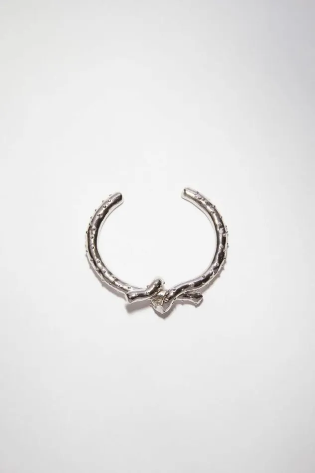 Acne Studios Jewellery Woman Knot Cuff Bracelet Silver