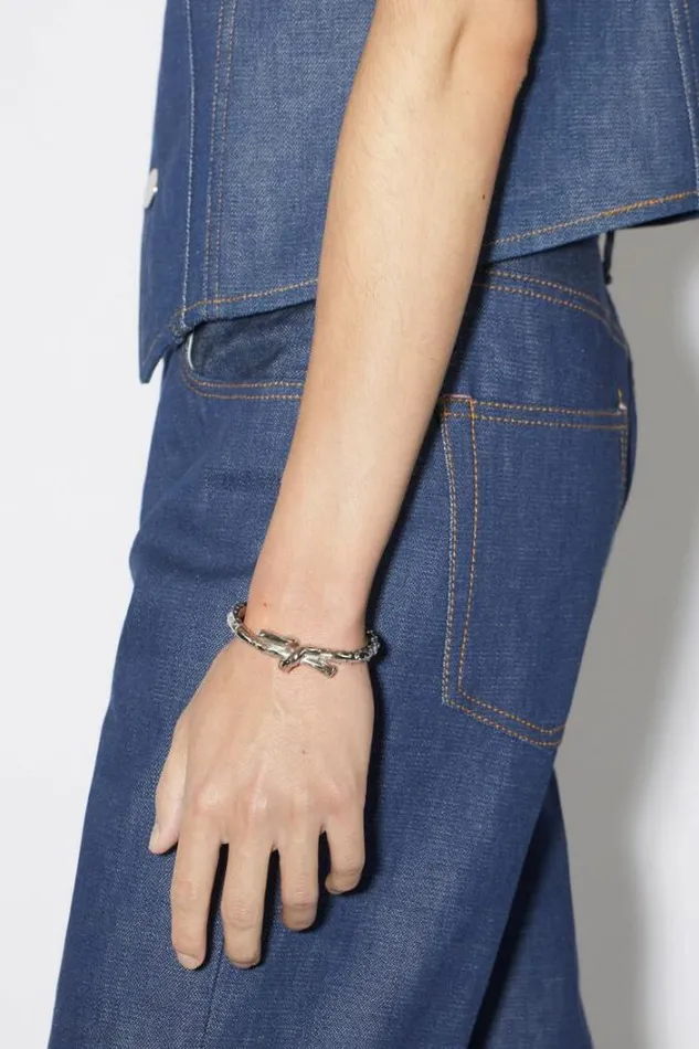 Acne Studios Jewellery Woman Knot Cuff Bracelet Silver