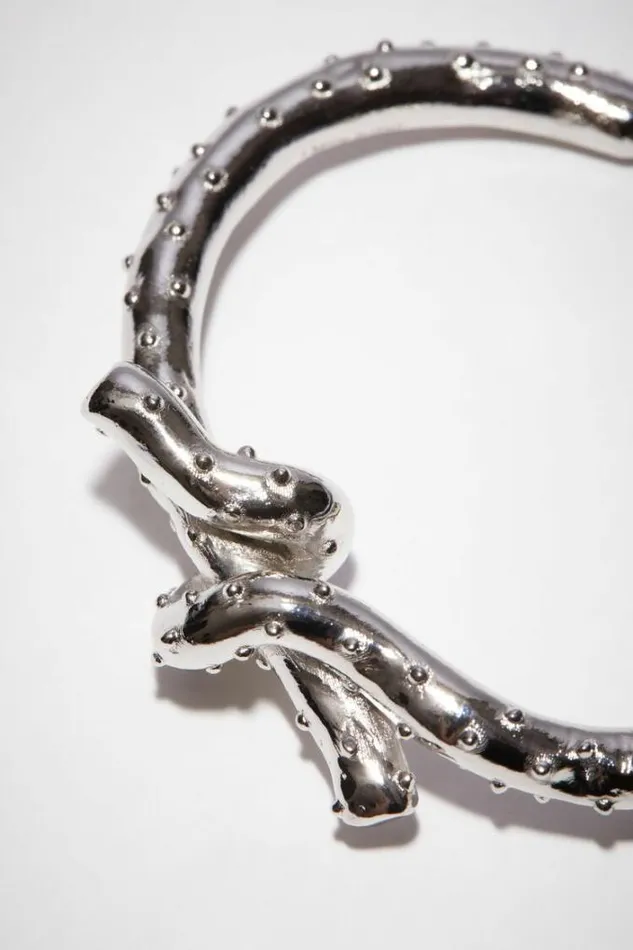 Acne Studios Jewellery Woman Knot Cuff Bracelet Silver