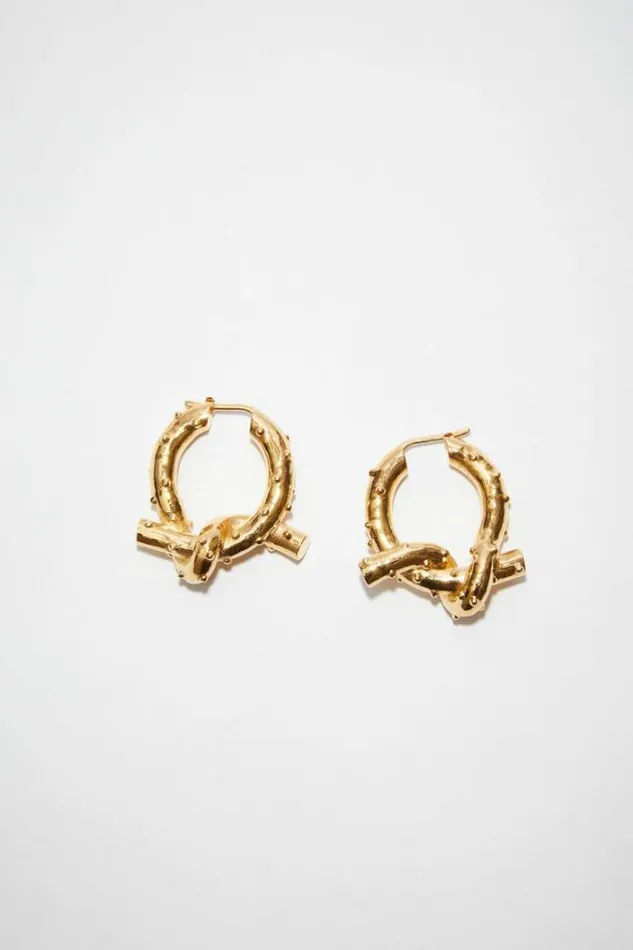Acne Studios Jewellery Woman Knot Earrings Gold