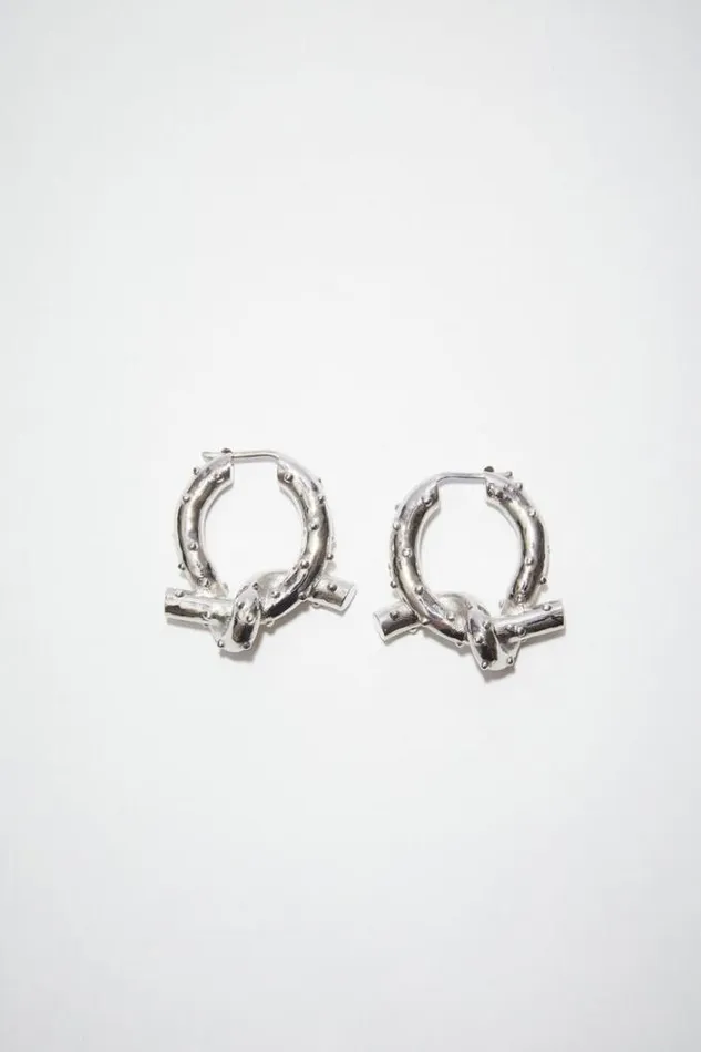 Acne Studios Jewellery Woman Knot Earrings Silver