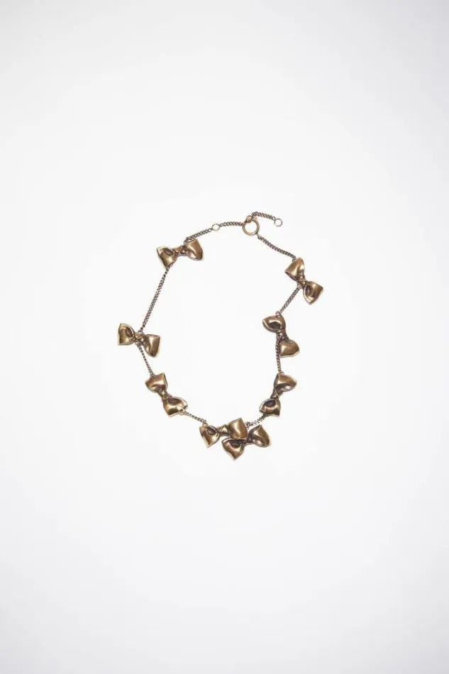 Acne Studios Jewellery Woman Multi Bow Necklace Antique Gold