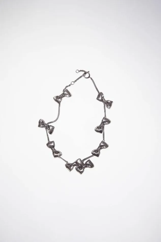 Acne Studios Jewellery Woman Multi Bow Necklace Antique Silver