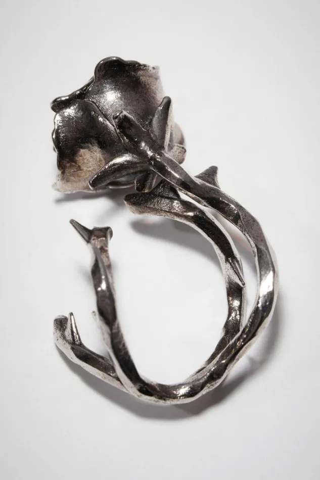 Acne Studios Jewellery Woman Rose RingRunway Show Antique Silver
