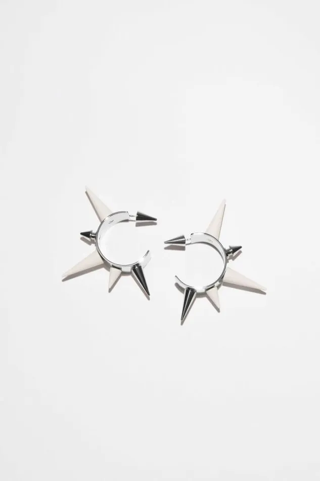 Acne Studios Jewellery Woman Spike EarringsRunway Show Silver