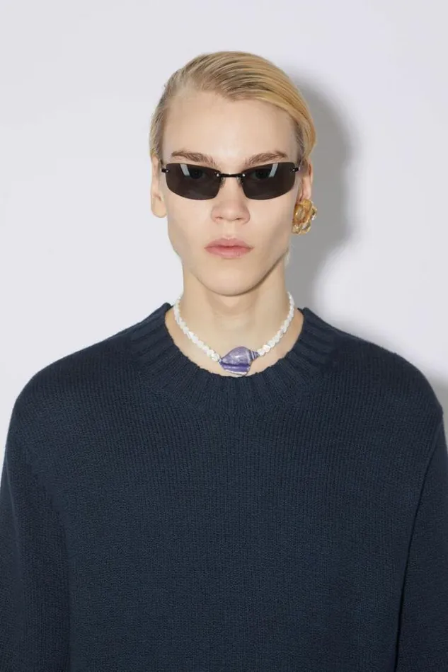 Acne Studios Knitwear Man Crew Neck Jumper Midnight Blue