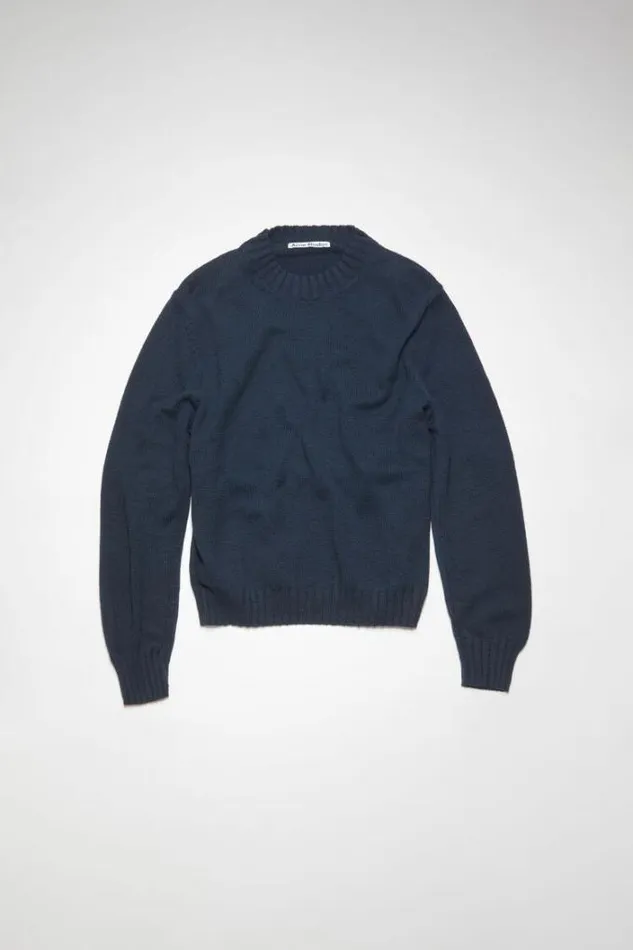 Acne Studios Knitwear Man Crew Neck Jumper Midnight Blue