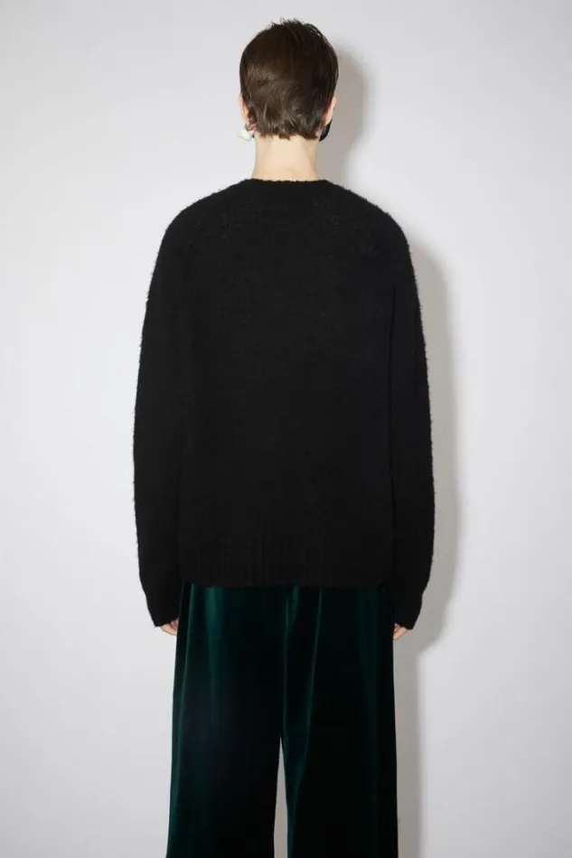 Acne Studios Knitwear Man Crew Neck Jumper Washed Black