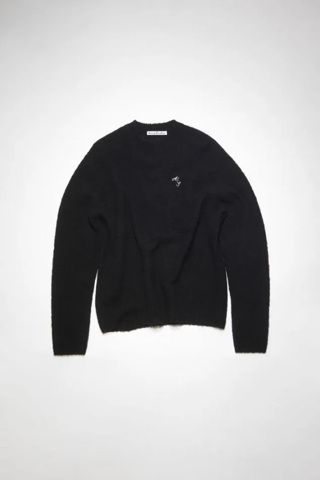 Acne Studios Knitwear Man Crew Neck Jumper Washed Black