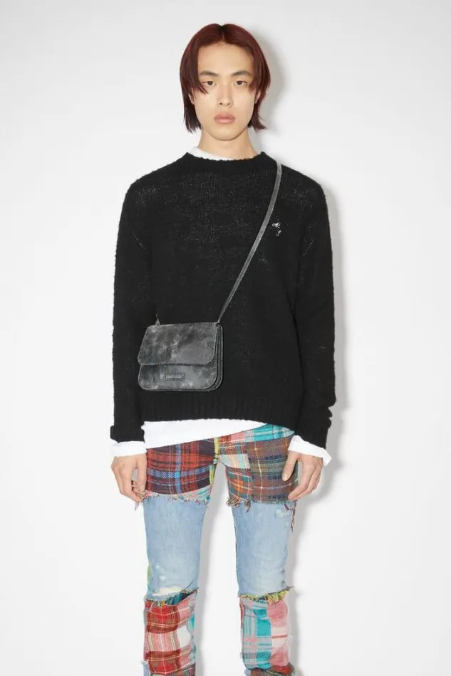 Acne Studios Knitwear Man Crew Neck Wool Jumper Black