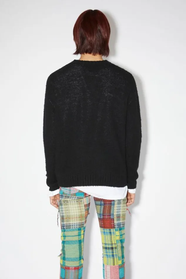 Acne Studios Knitwear Man Crew Neck Wool Jumper Black