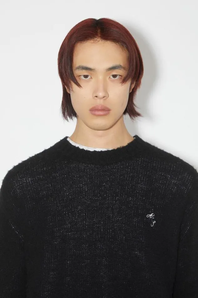 Acne Studios Knitwear Man Crew Neck Wool Jumper Black