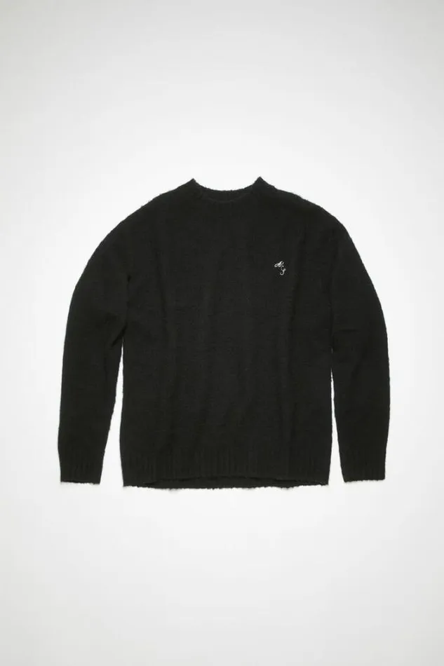 Acne Studios Knitwear Man Crew Neck Wool Jumper Black
