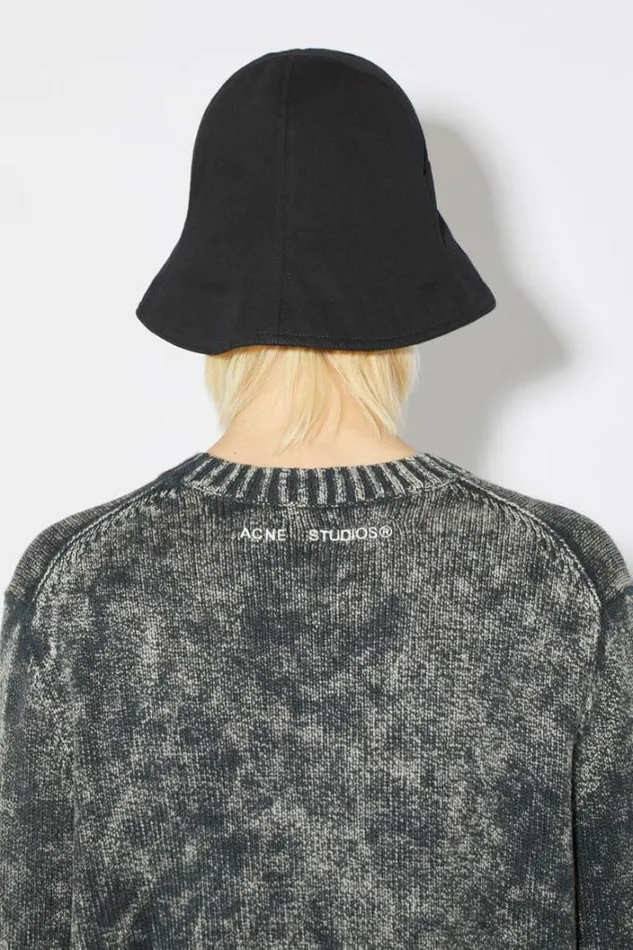 Acne Studios Knitwear Man Embroidered Logo Jumper Dark Blue