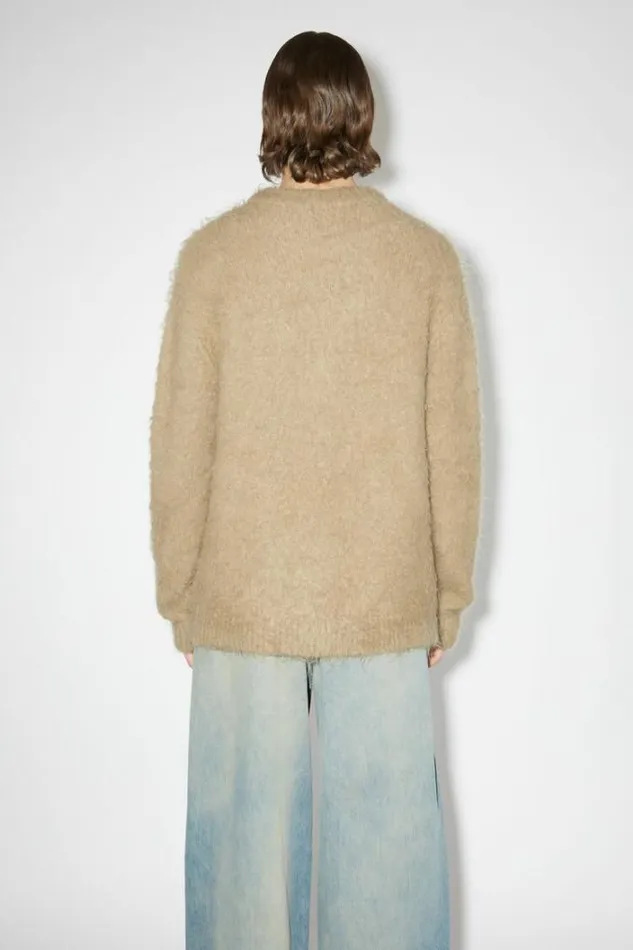 Acne Studios Knitwear Man Mohair Wool Jumper Dark Beige
