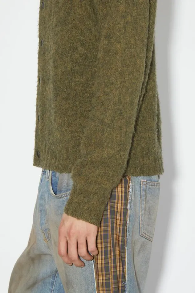 Acne Studios Knitwear Man Polo Wool Cardigan Dark Olive
