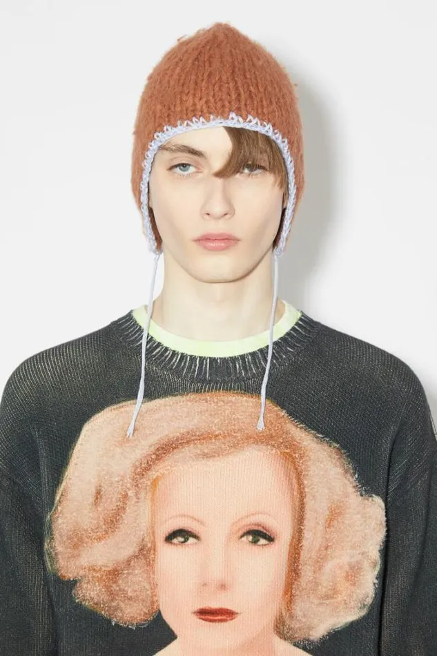 Acne Studios Knitwear Man Printed Sweater Washed Black