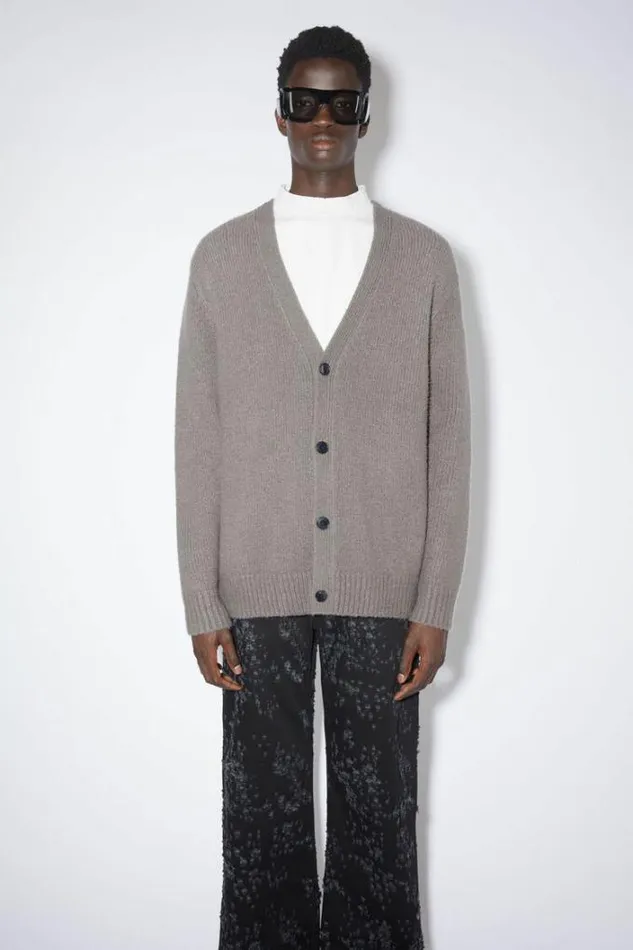 Acne Studios Knitwear Man Wool Blend Cardigan Dark Grey