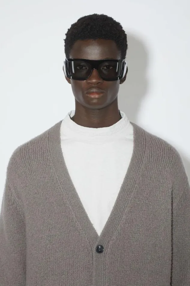 Acne Studios Knitwear Man Wool Blend Cardigan Dark Grey