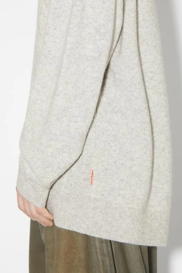 Acne Studios Knitwear Man Wool Cashmere Hoodie Light Grey Melange