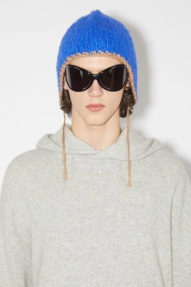 Acne Studios Knitwear Man Wool Cashmere Hoodie Light Grey Melange