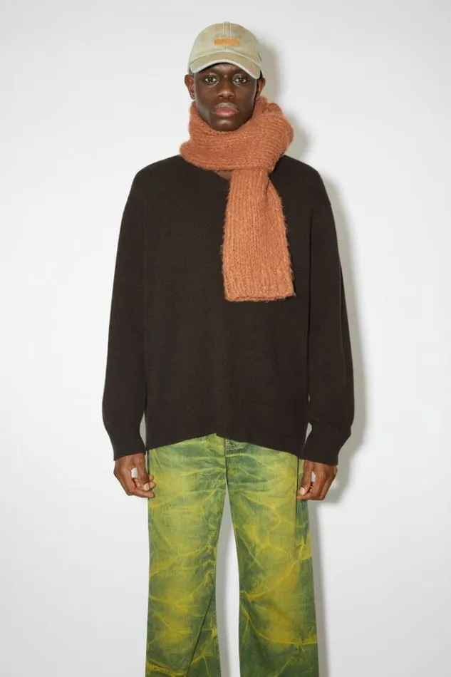 Acne Studios Knitwear Man Wool Cashmere Jumper Dark Brown