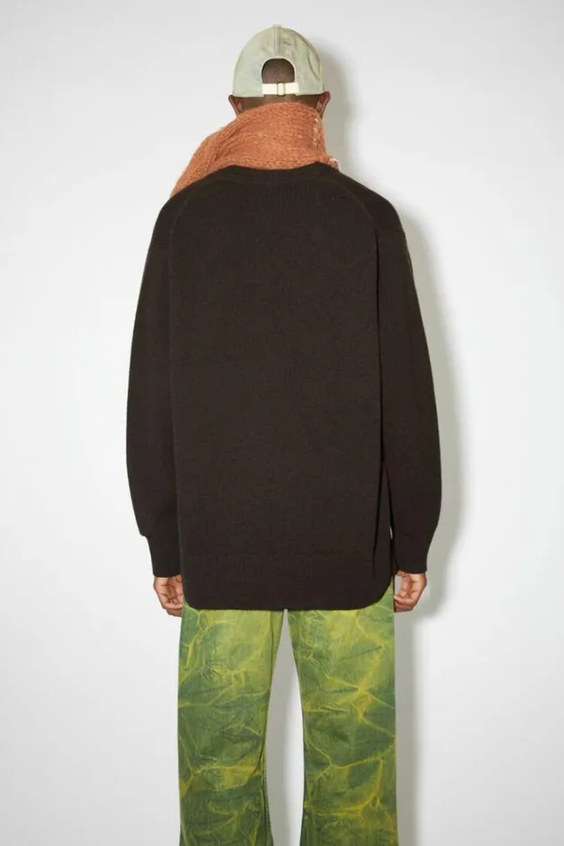 Acne Studios Knitwear Man Wool Cashmere Jumper Dark Brown
