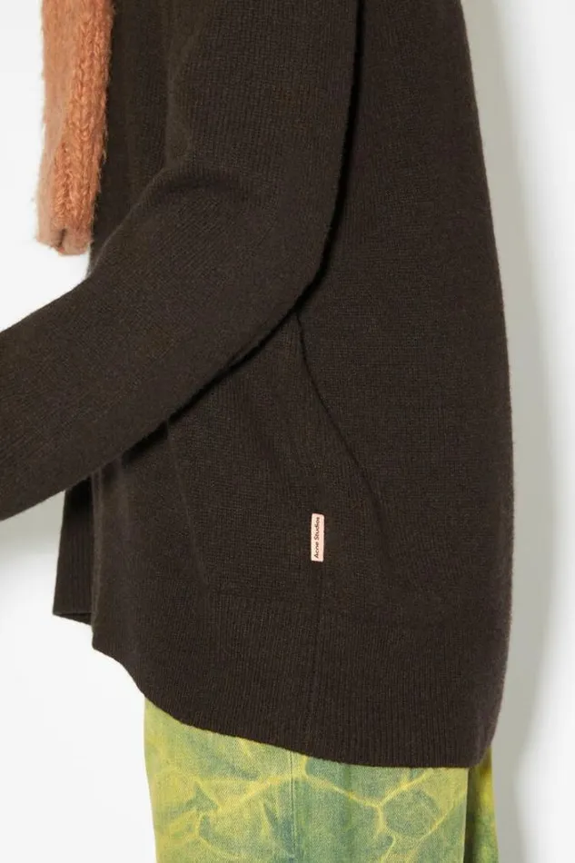 Acne Studios Knitwear Man Wool Cashmere Jumper Dark Brown