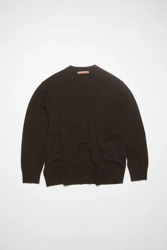 Acne Studios Knitwear Man Wool Cashmere Jumper Dark Brown