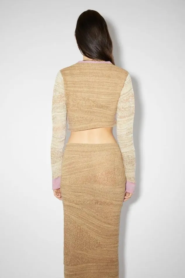 Acne Studios Knitwear Woman Asymmetric Distorted Jumper Camel BrownTobacco