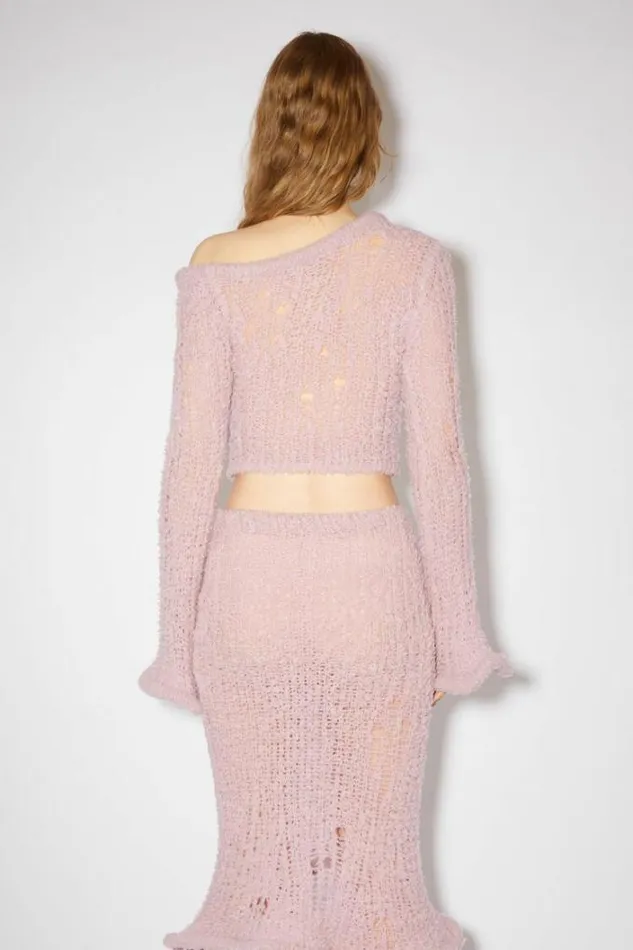 Acne Studios Knitwear Woman Asymmetric JumperRunway Show Dusty Pink