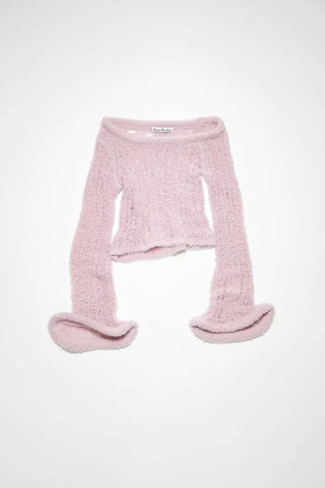 Acne Studios Knitwear Woman Asymmetric JumperRunway Show Dusty Pink
