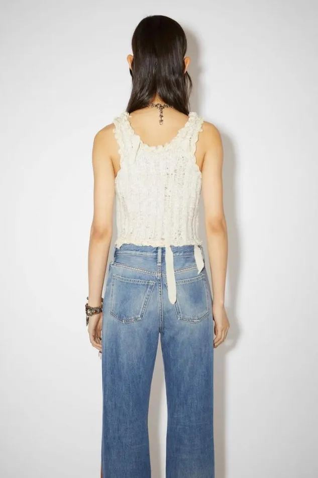 Acne Studios Knitwear Woman Braided Knit Tank Top EcruWhite