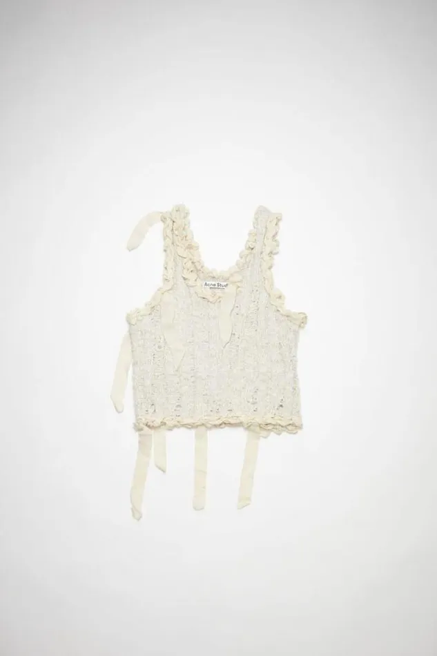 Acne Studios Knitwear Woman Braided Knit Tank Top EcruWhite