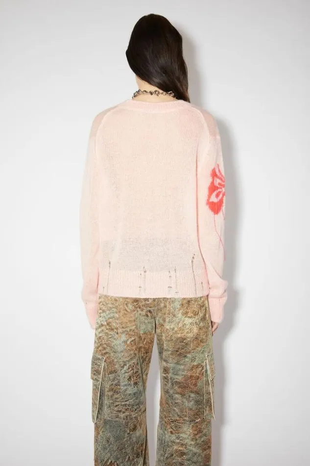 Acne Studios Knitwear Woman Butterfly Knit Jumper Pale PinkRed