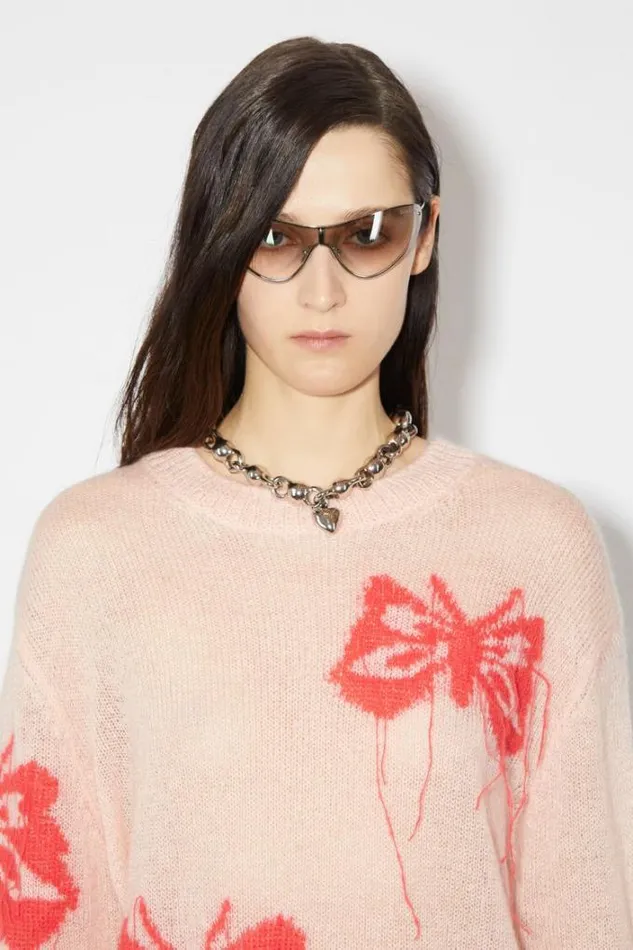Acne Studios Knitwear Woman Butterfly Knit Jumper Pale PinkRed