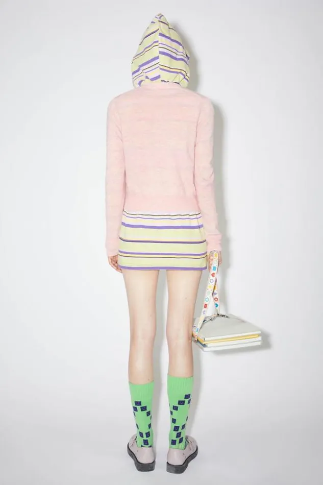 Acne Studios Knitwear Woman Crew Neck Cardigan Faded Pink Melange