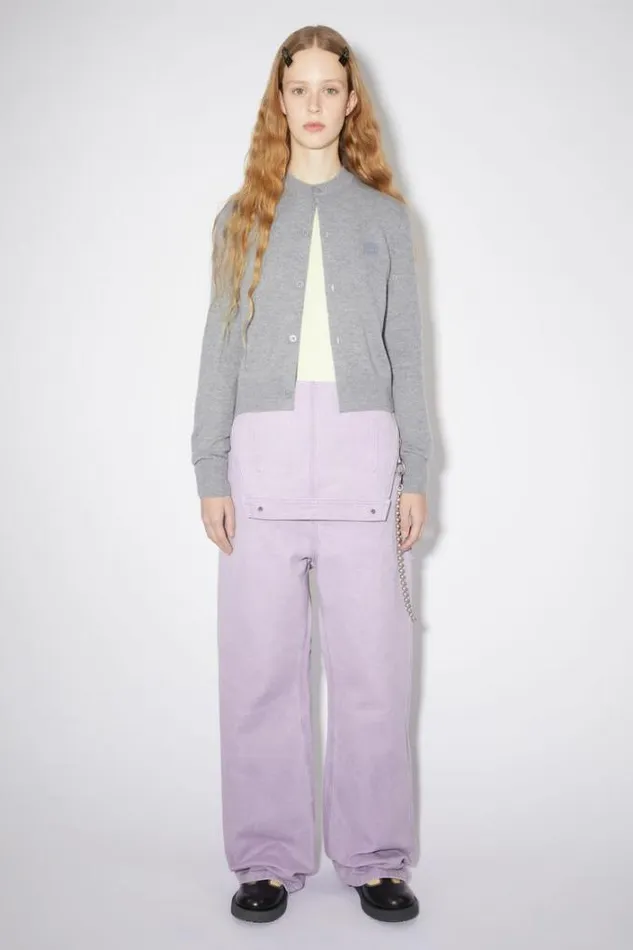 Acne Studios Knitwear Woman Crew Neck Cardigan Grey Melange