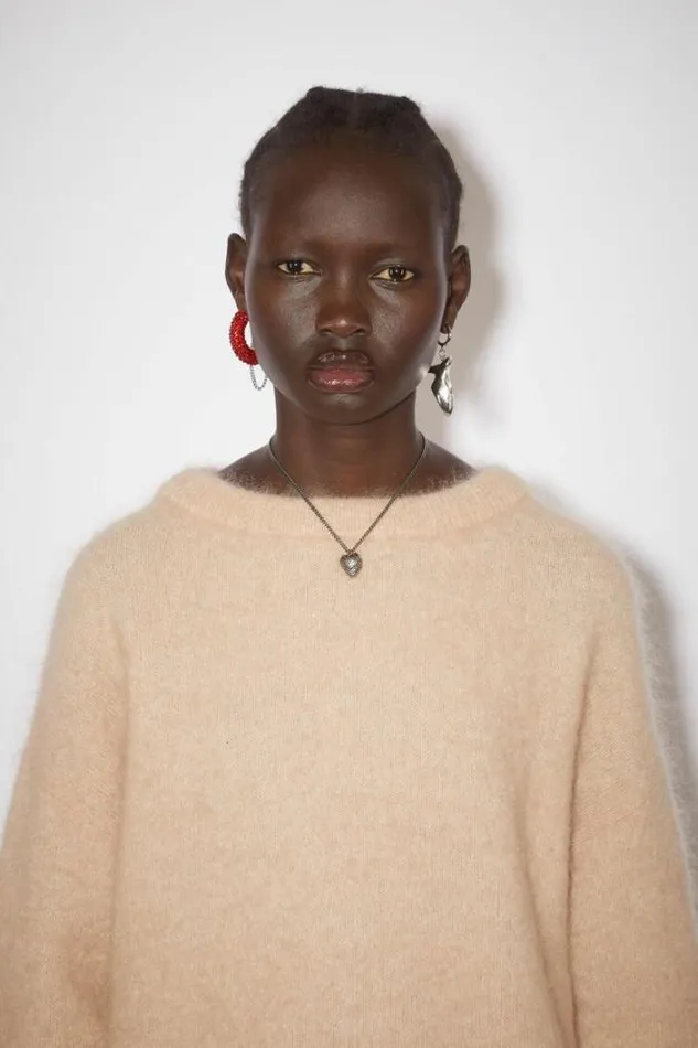 Acne Studios Knitwear Woman Crew Neck Jumper Warm Beige