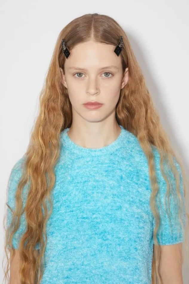 Acne Studios Knitwear Woman Crew Neck SweaterUnisex Teal Blue