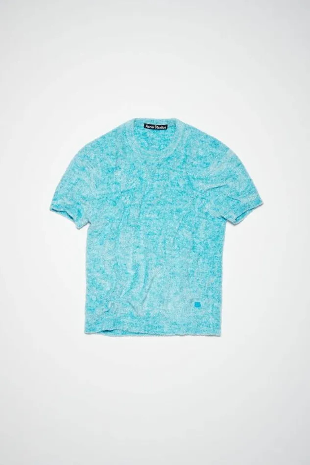 Acne Studios Knitwear Woman Crew Neck SweaterUnisex Teal Blue