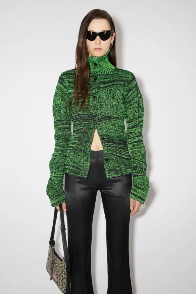 Acne Studios Knitwear Woman Distorted Cardigan NavyFlou Green