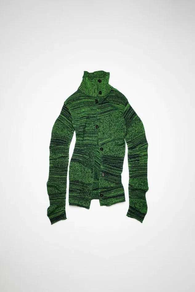 Acne Studios Knitwear Woman Distorted Cardigan NavyFlou Green