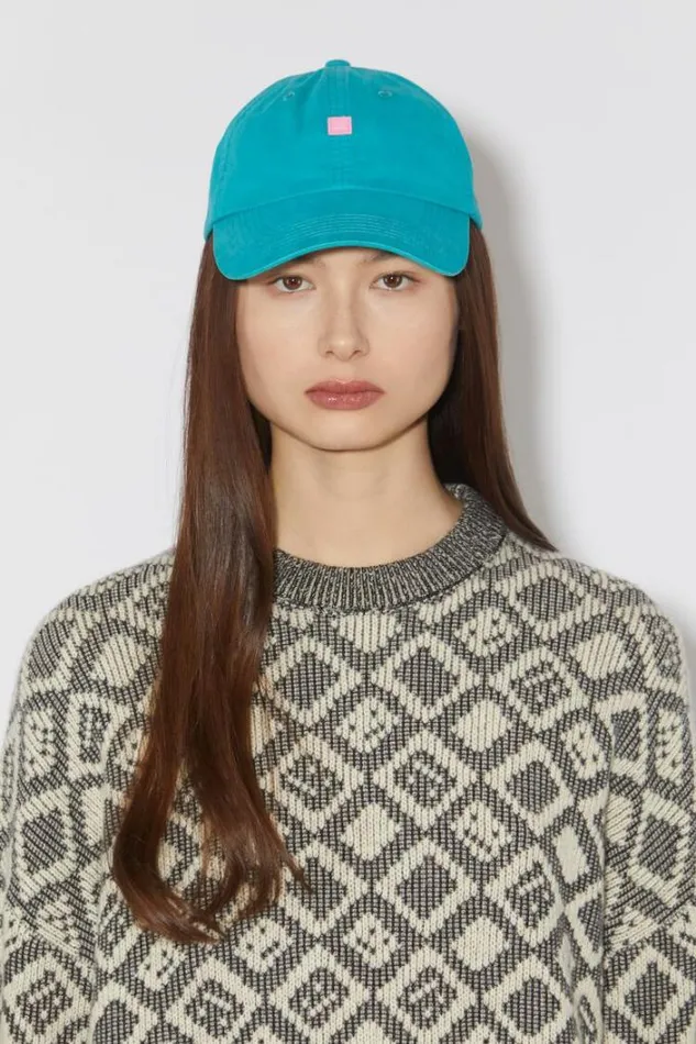Acne Studios Knitwear Woman Face Tiles JumperUnisex BlackOatmeal Beige