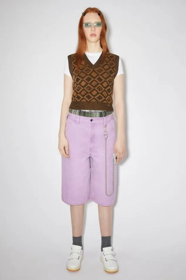 Acne Studios Knitwear Woman Face Tiles VestUnisex Toffee BrownBlack