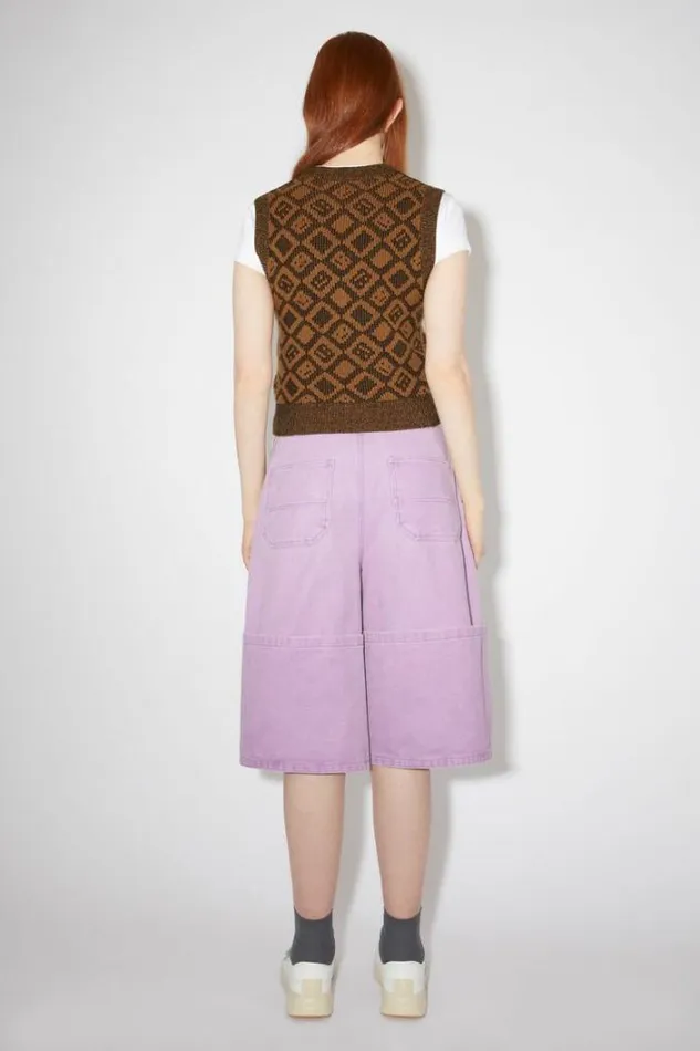 Acne Studios Knitwear Woman Face Tiles VestUnisex Toffee BrownBlack