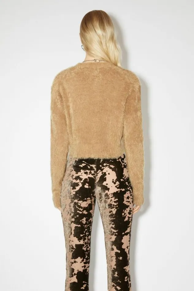 Acne Studios Knitwear Woman Fluffy Knit Cardigan Camel Brown