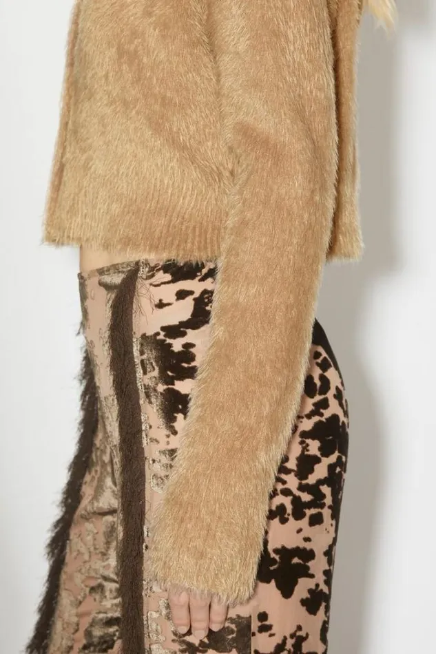 Acne Studios Knitwear Woman Fluffy Knit Cardigan Camel Brown