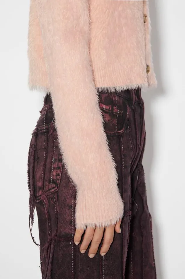 Acne Studios Knitwear Woman Fluffy Knit Cardigan Dusty Pink