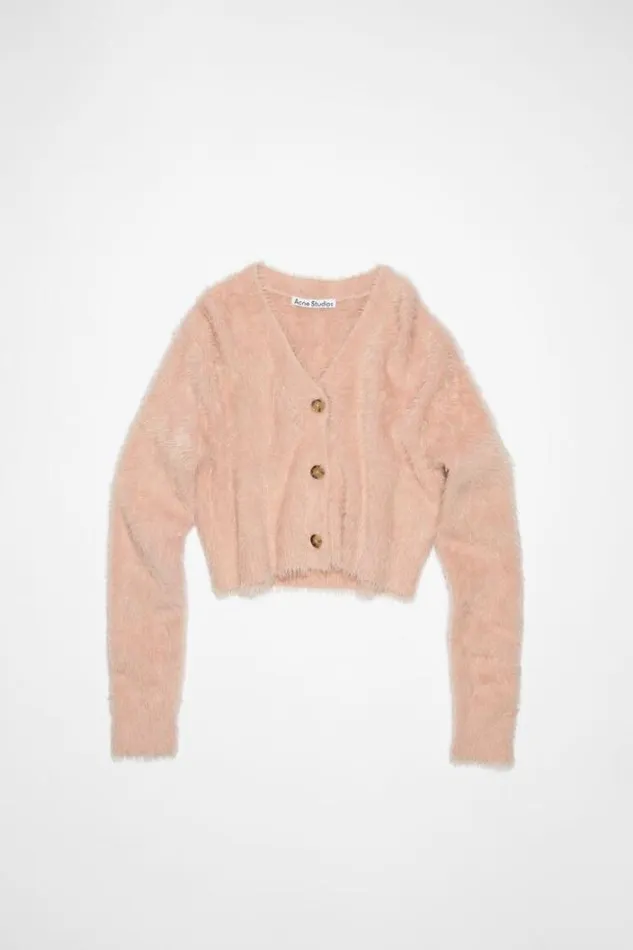 Acne Studios Knitwear Woman Fluffy Knit Cardigan Dusty Pink